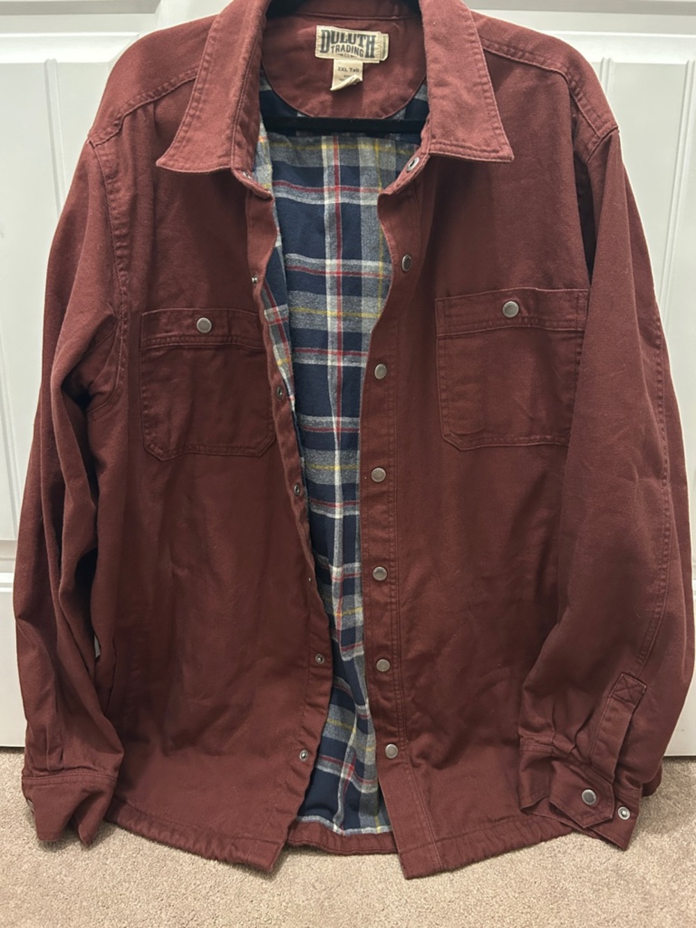 Duluth Trading Co Flannel-Lined Canvas Shirt Jacket